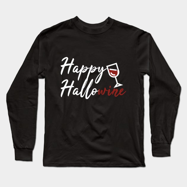 Happy Hallowine Long Sleeve T-Shirt by LunaMay